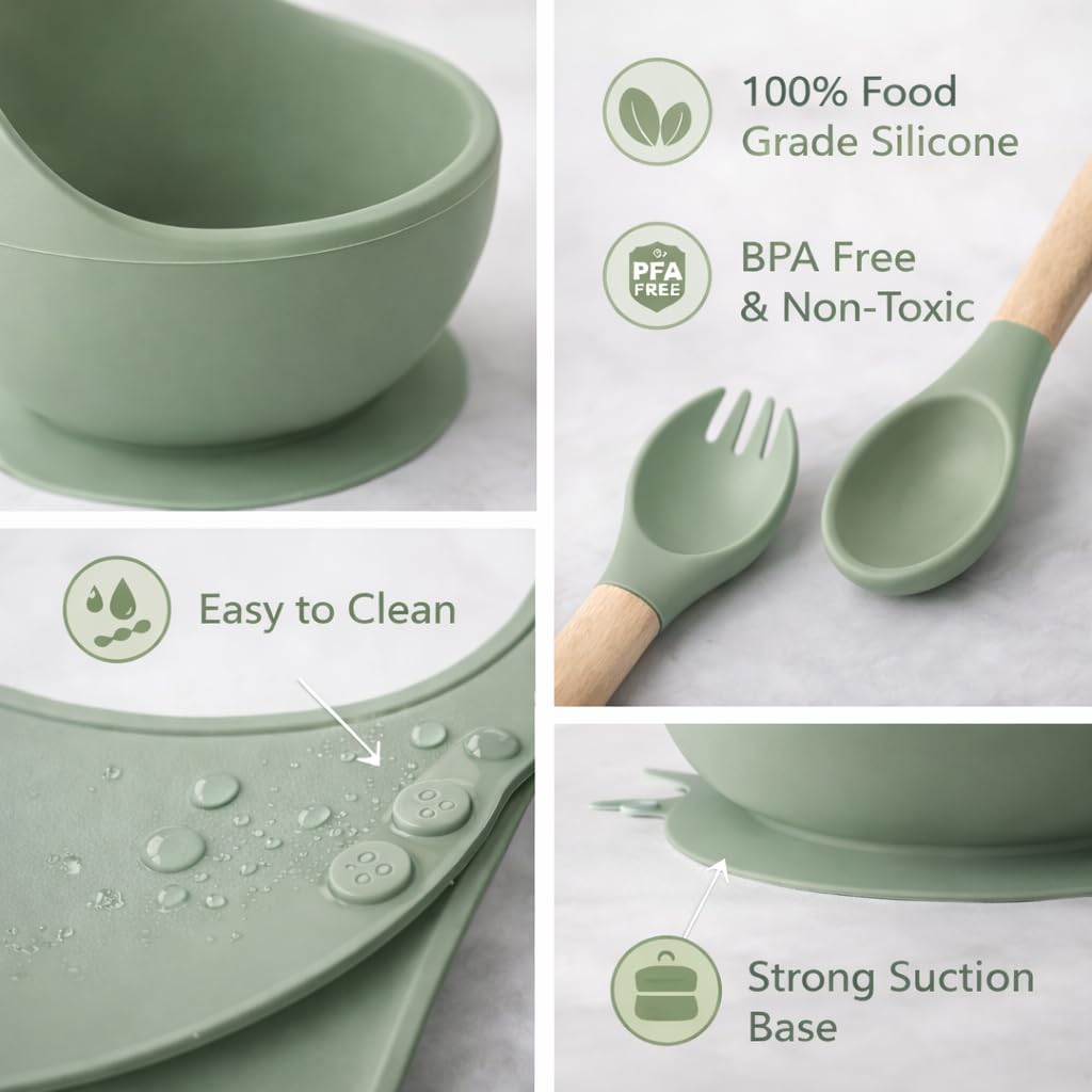6Pcs Silicone Baby Feeding Set