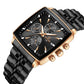 Reward Square Black & Rose Gold Multi-Function Men's Watch