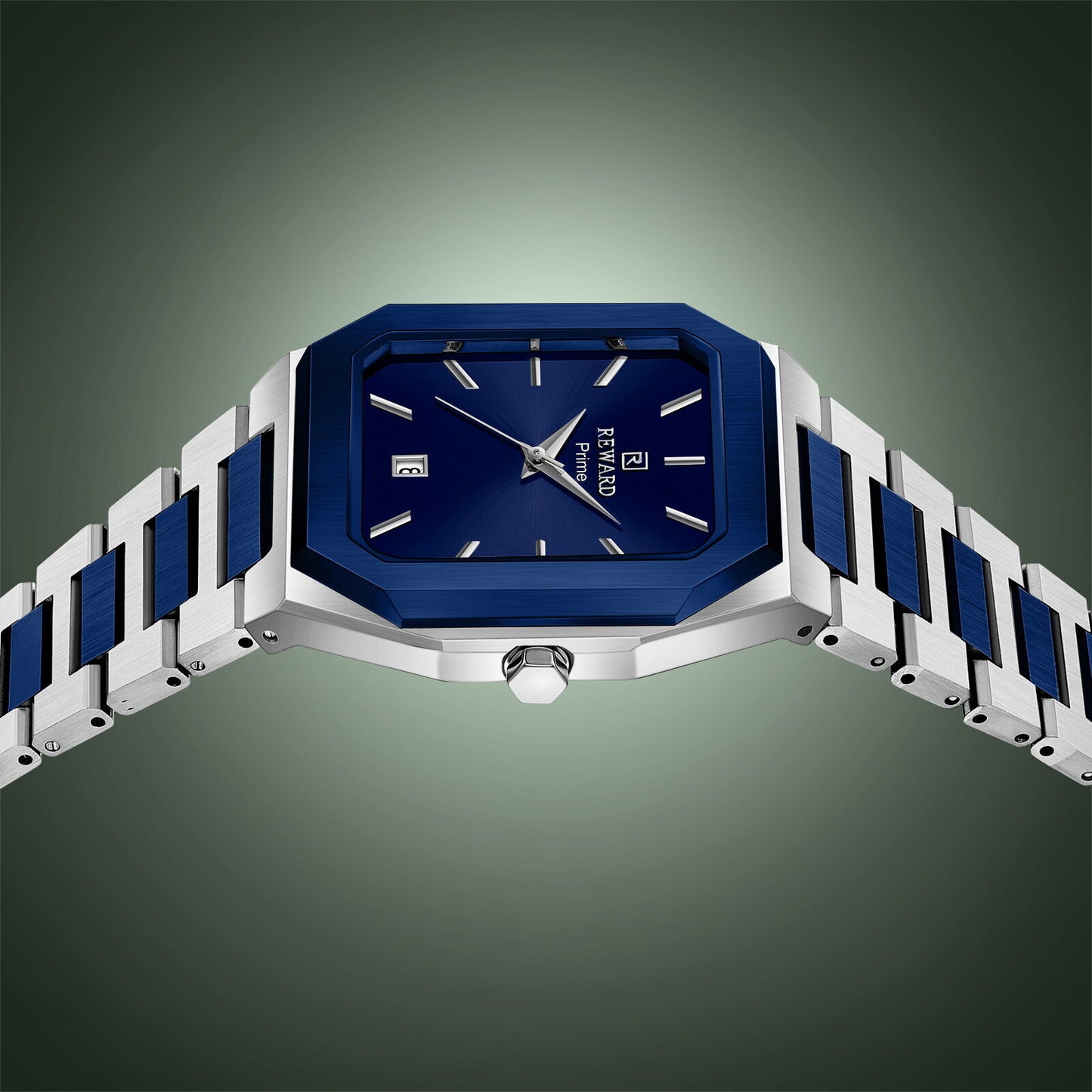 Reward Prime Men's Analog Quartz Watch – Silver & Blue