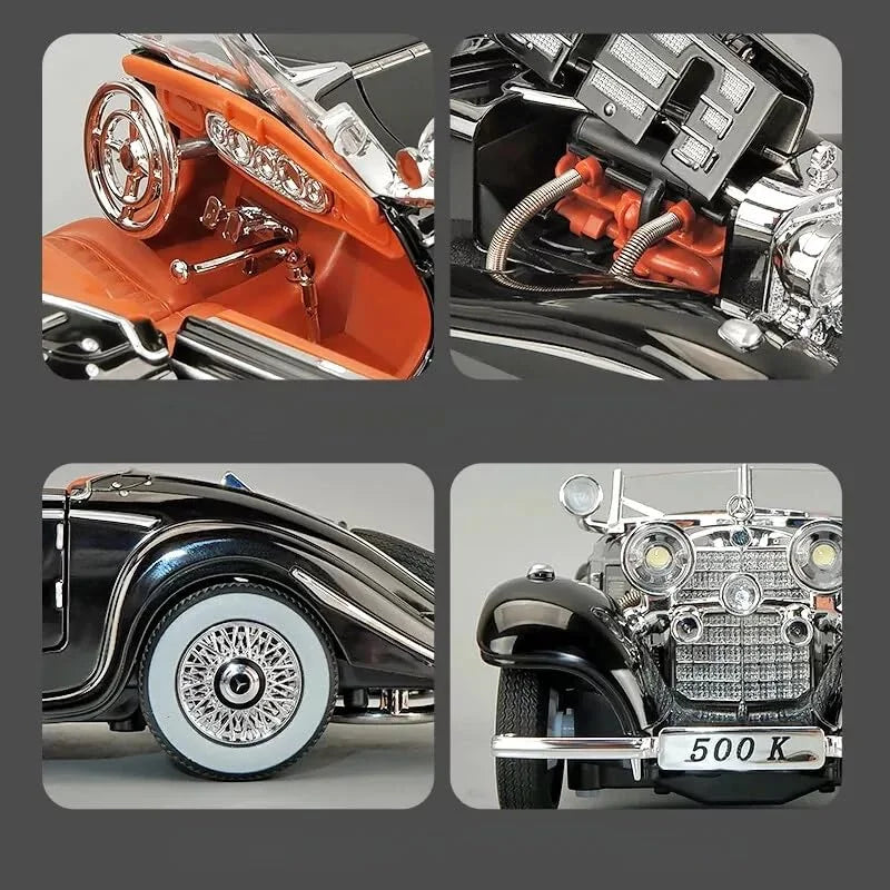 Mercedes-Benz 500K Diecast Pull-Back Toy Car