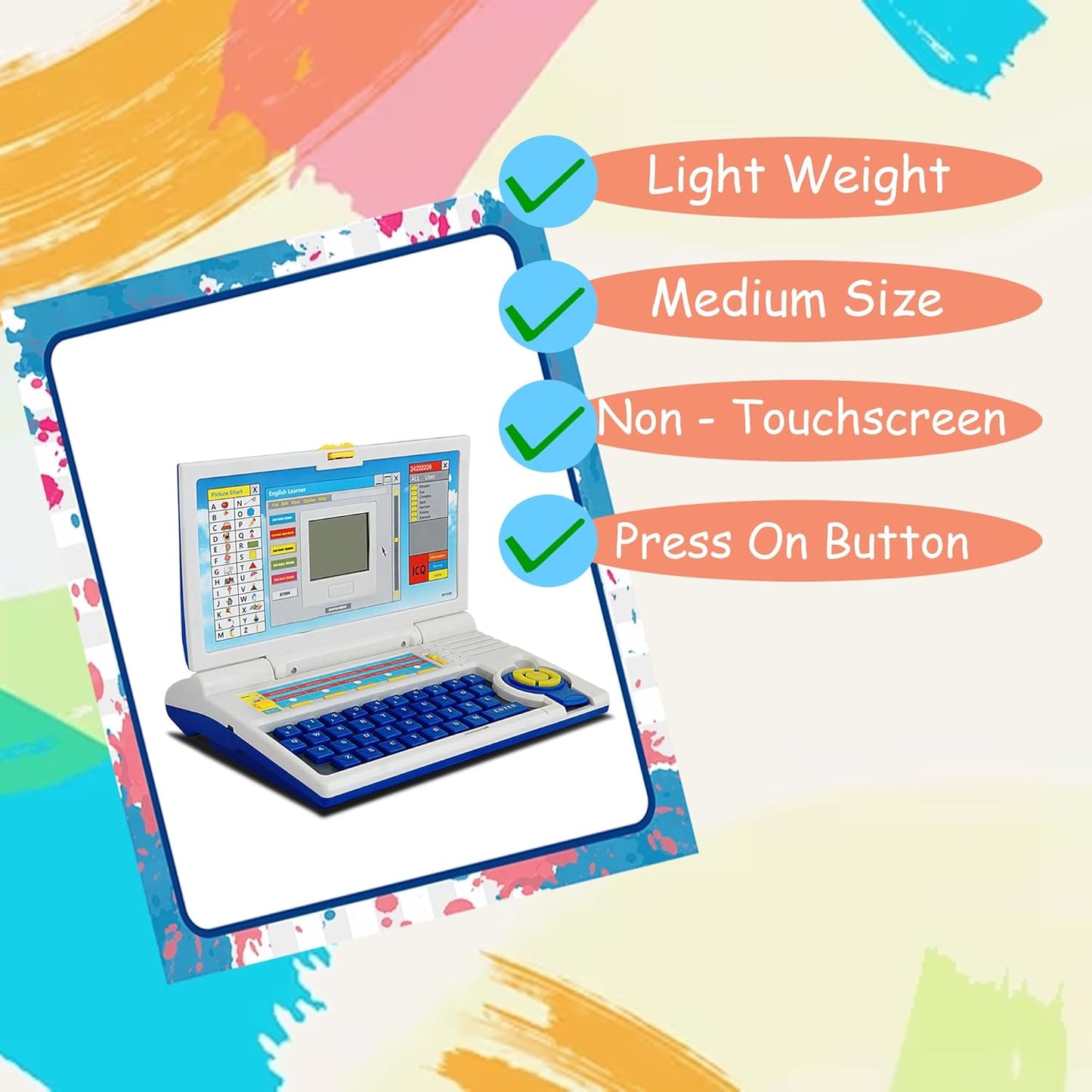 Educational Kids Learning Laptop Toy With Mouse – 20 Activities