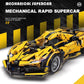 Yellow Ferrari 1:18 Scale Racing Pull-Back SuperCar Building Blocks Set