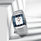Reward Silver & Blue Rectangular Luxury Quartz Watch For Men