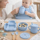 Cat Design Silicone Baby Feeding Set