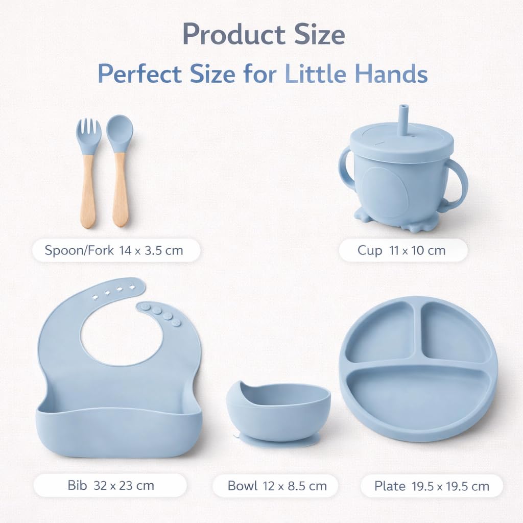 6Pcs Silicone Baby Feeding Set