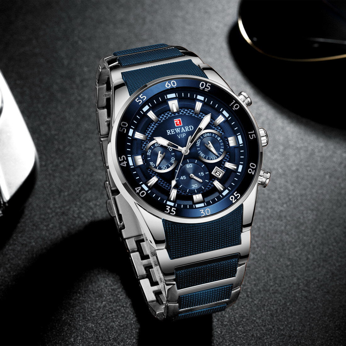 Reward VIP Luxury Chronograph Men’s Quartz Watch – Blue Dial Edition