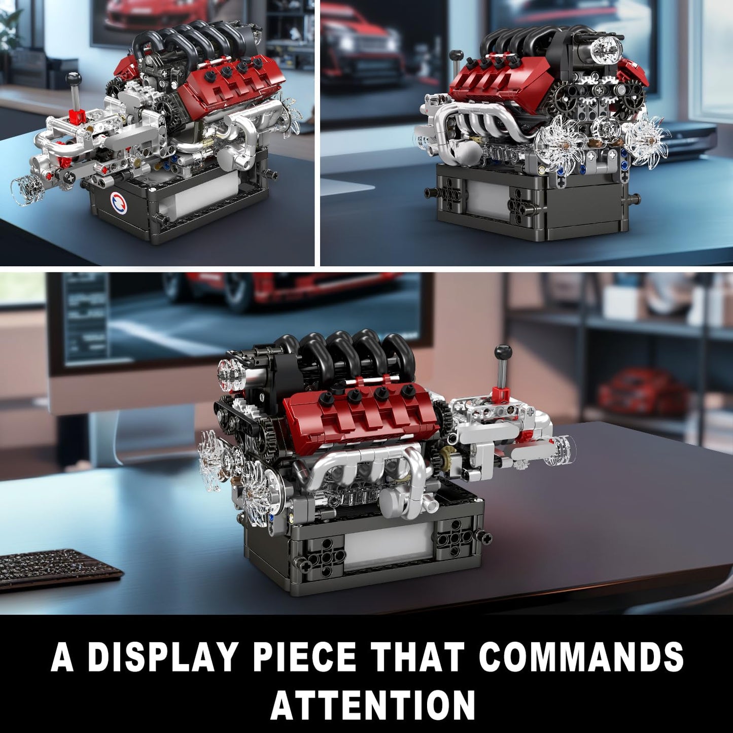 Mould King 10227 Mini V8 Engine With Transmission Building Blocks Set