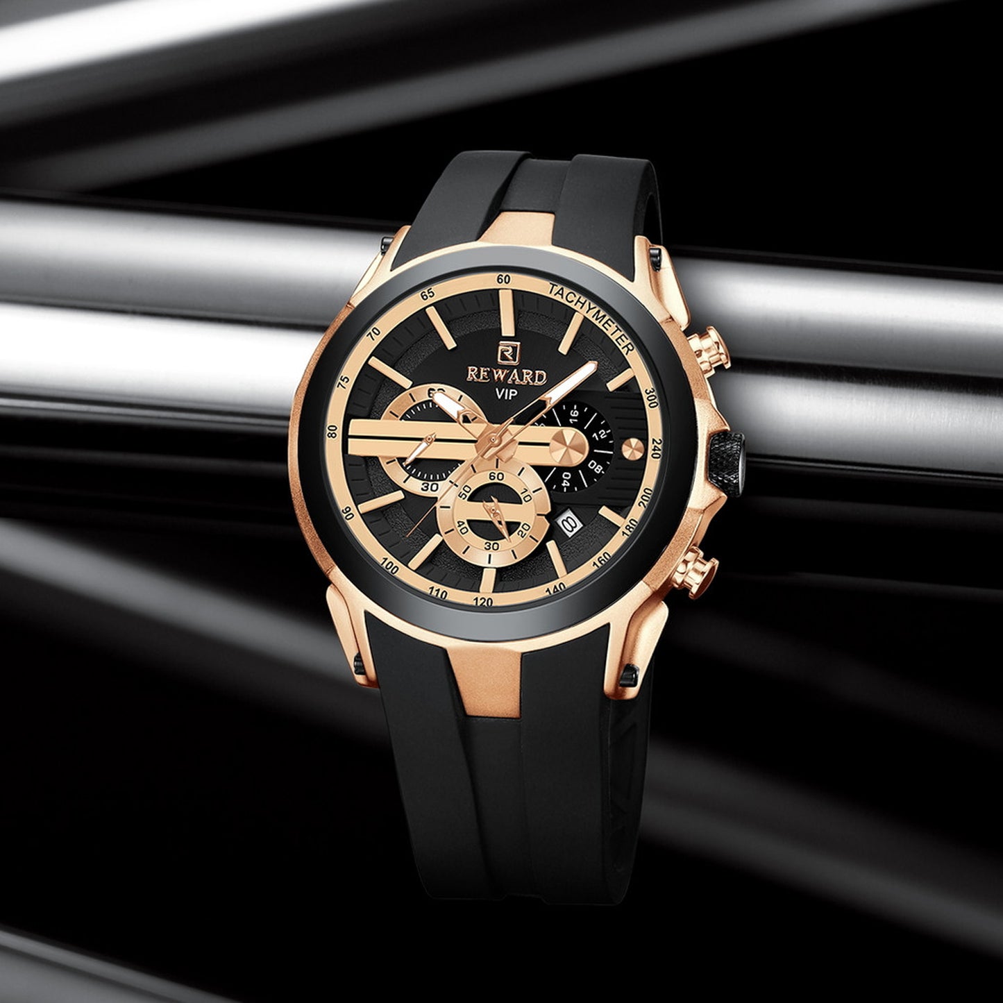 Reward VIP Chronograph Men’s Quartz Watch – Black Dial Edition