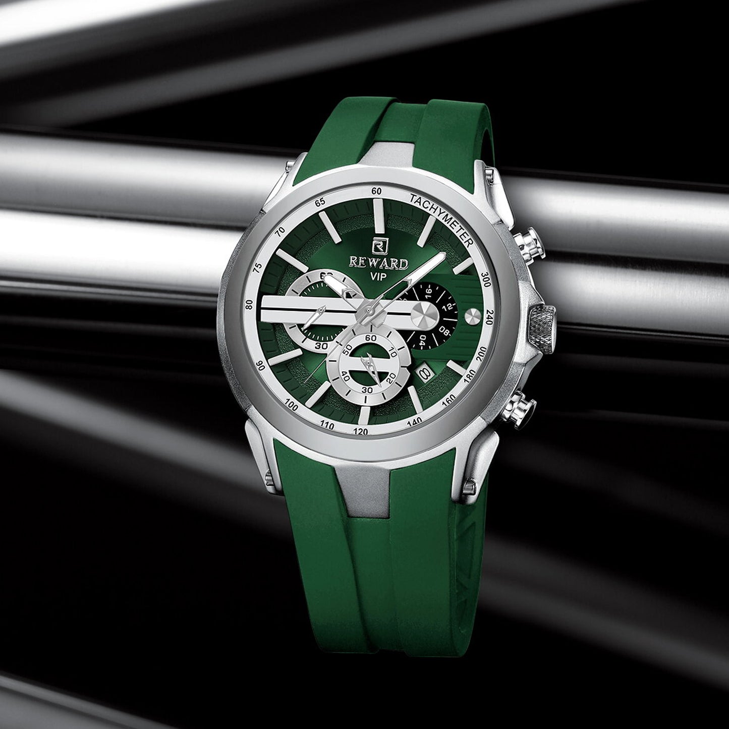 Reward VIP Chronograph Men’s Quartz Watch – Green Dial Edition