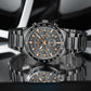 Men's Chronograph Quartz Watch – Gunmetal & Black Edition