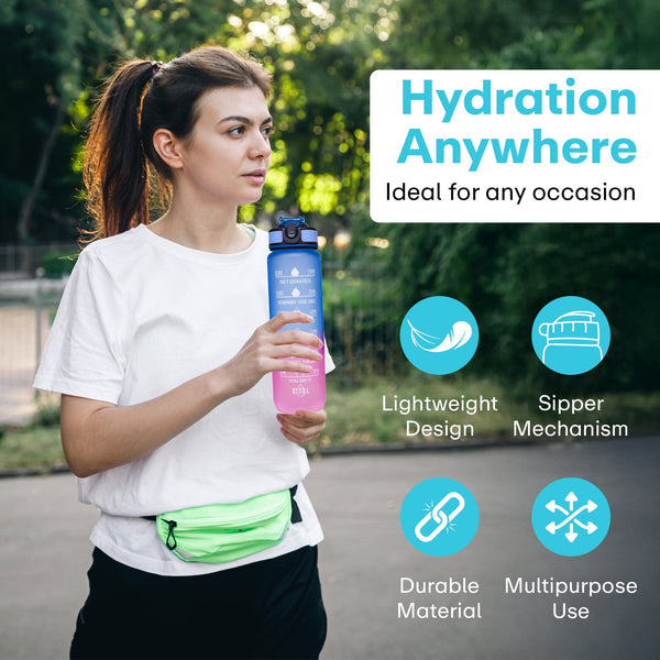 Motivational Water Bottle With Time Marker