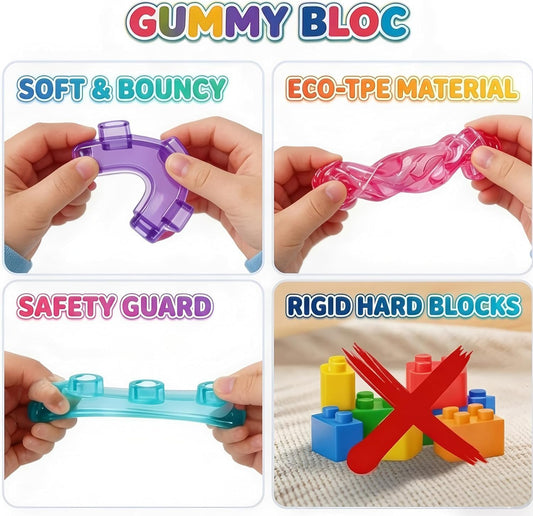 Gummy Squishy Blocks Set For Kids (40Pcs)