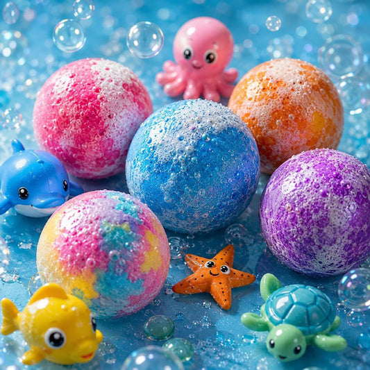 Kids Colorful Bath Bombs With Hidden Toys – 12 Pack