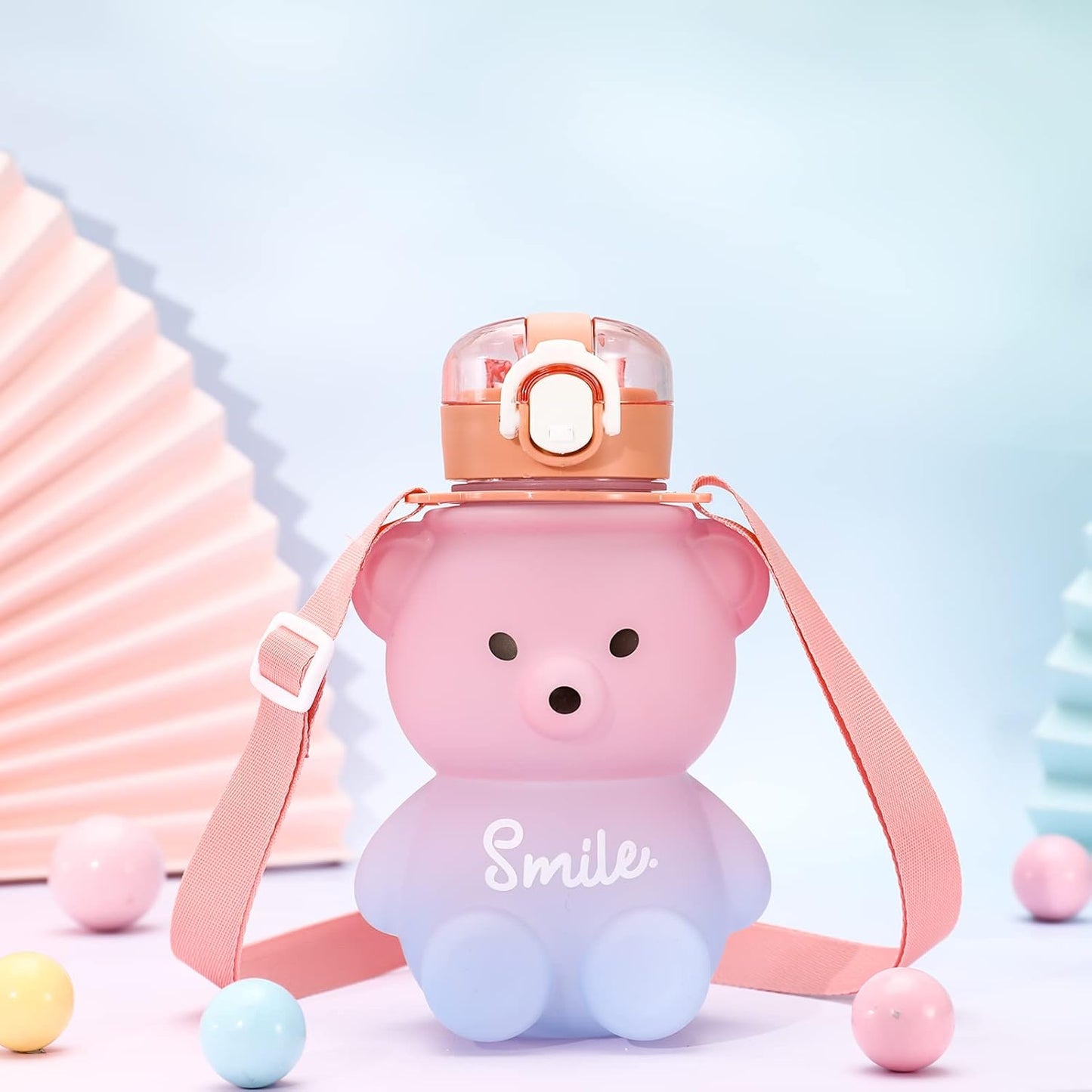 Kawaii Bear Straw Water Bottle