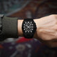 Men's Quartz Chronograph Silicone Watch – Black Case, Black Dial
