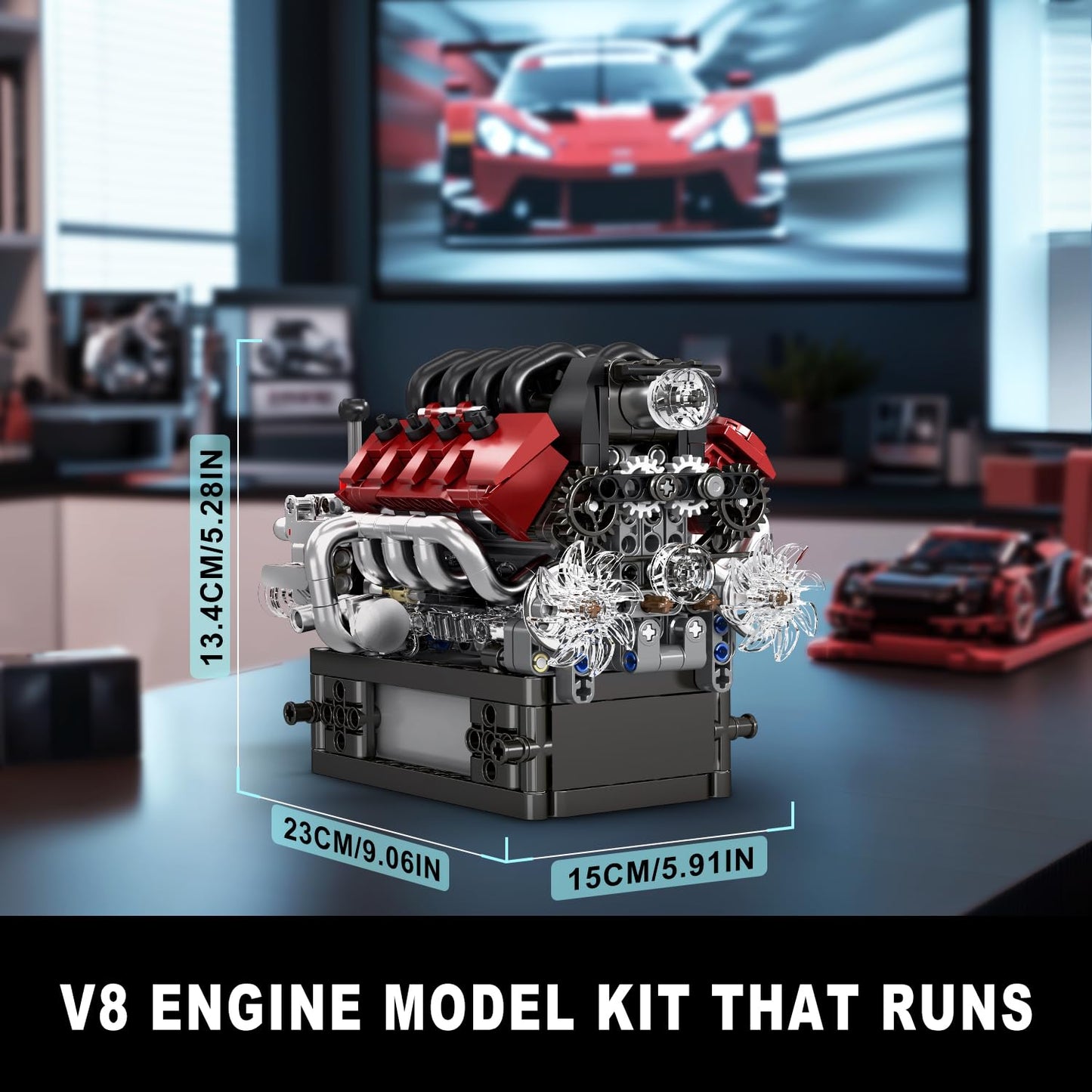 Mould King 10227 Mini V8 Engine With Transmission Building Blocks Set