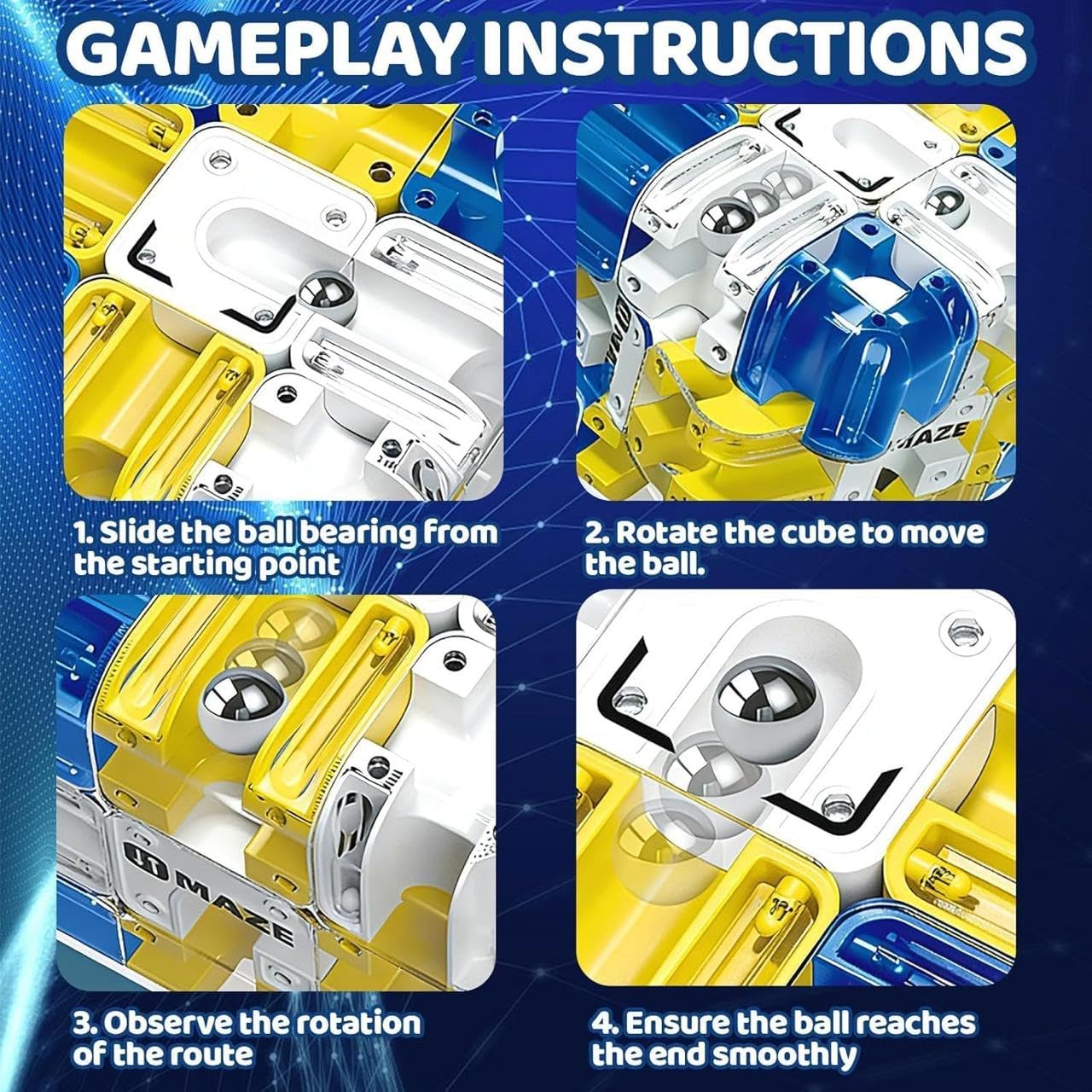 Ball Rolling Cube 3D Maze Puzzle