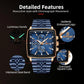 Reward Square Blue & Rose Gold Luxury Luminous Square Quartz Watch