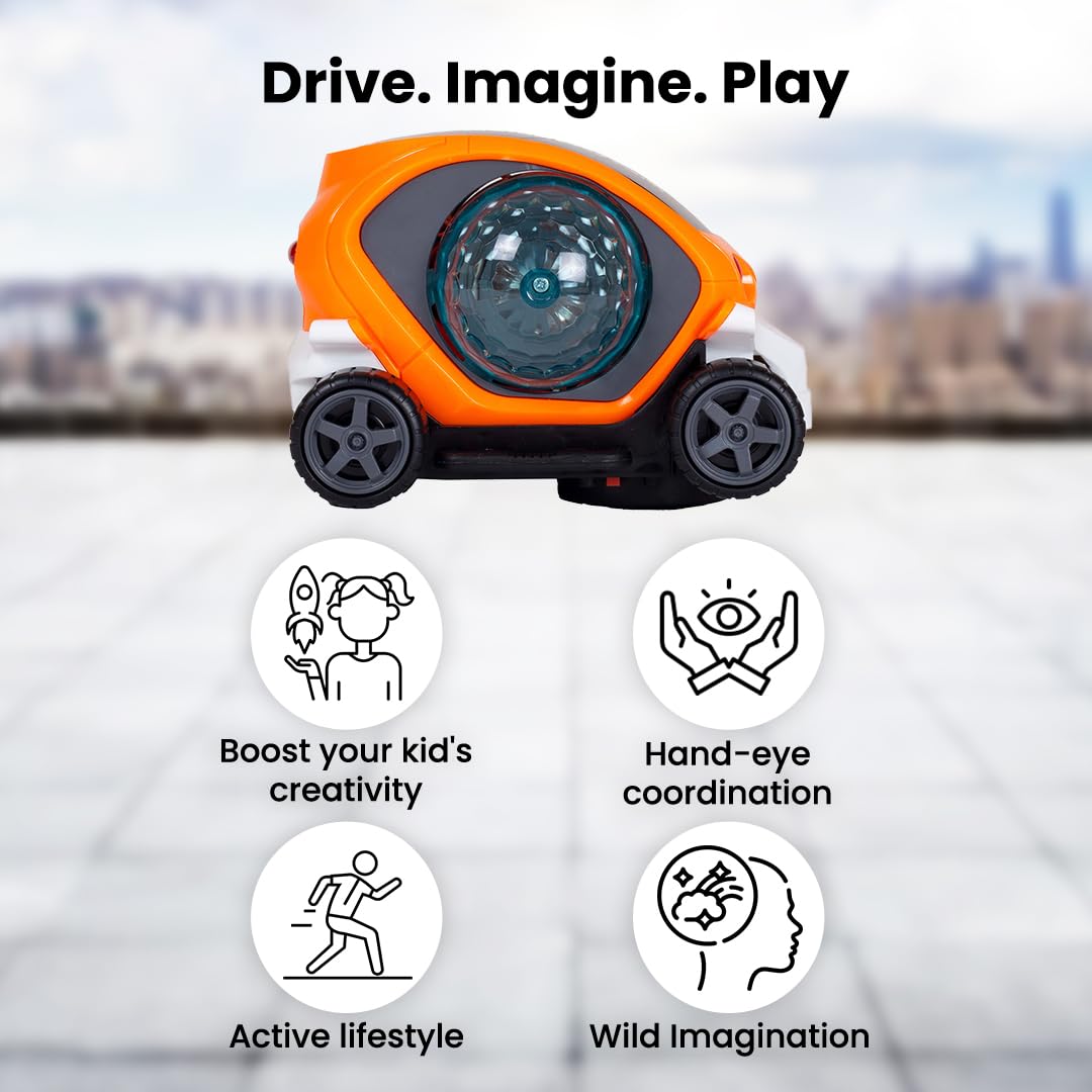 360° Stunt Car With Music & Lights – Bump & Go Toy