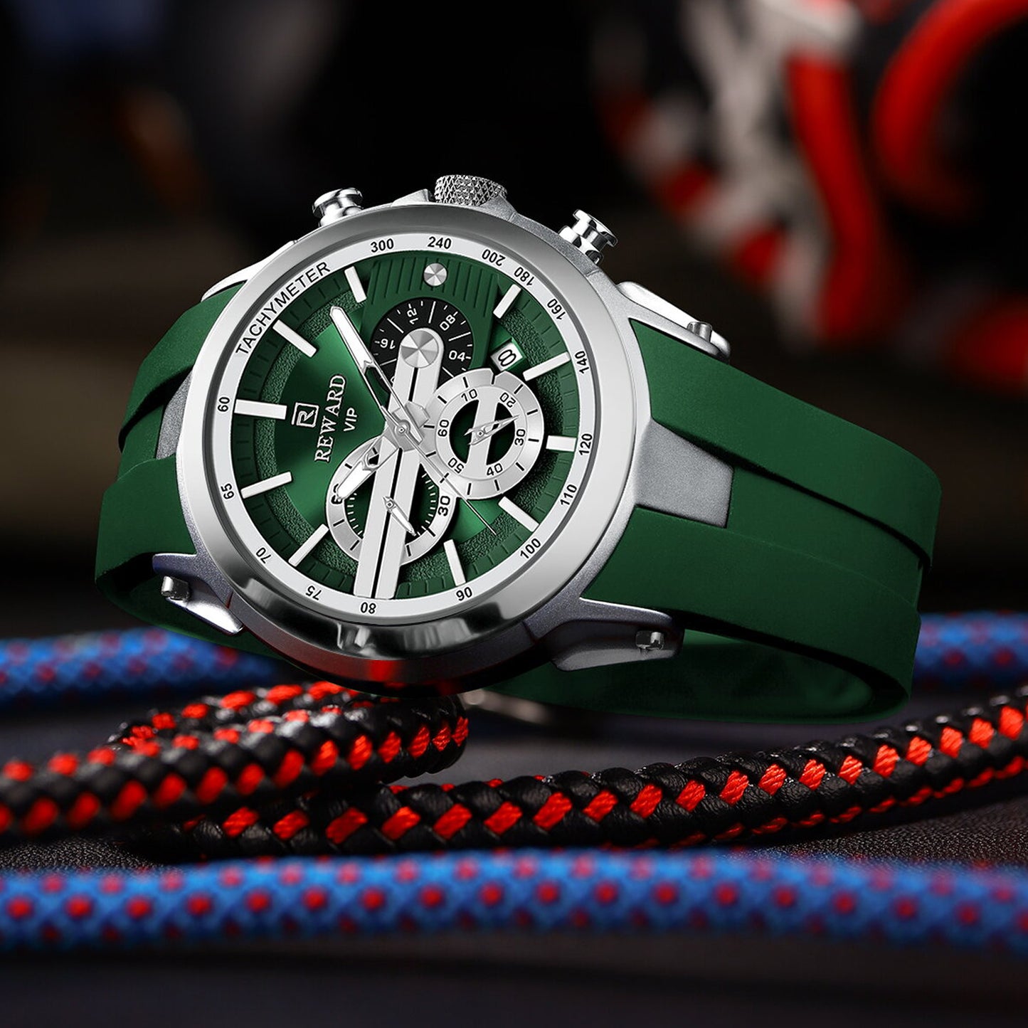 Reward VIP Chronograph Men’s Quartz Watch – Green Dial Edition