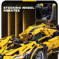 Yellow Ferrari 1:18 Scale Racing Pull-Back SuperCar Building Blocks Set