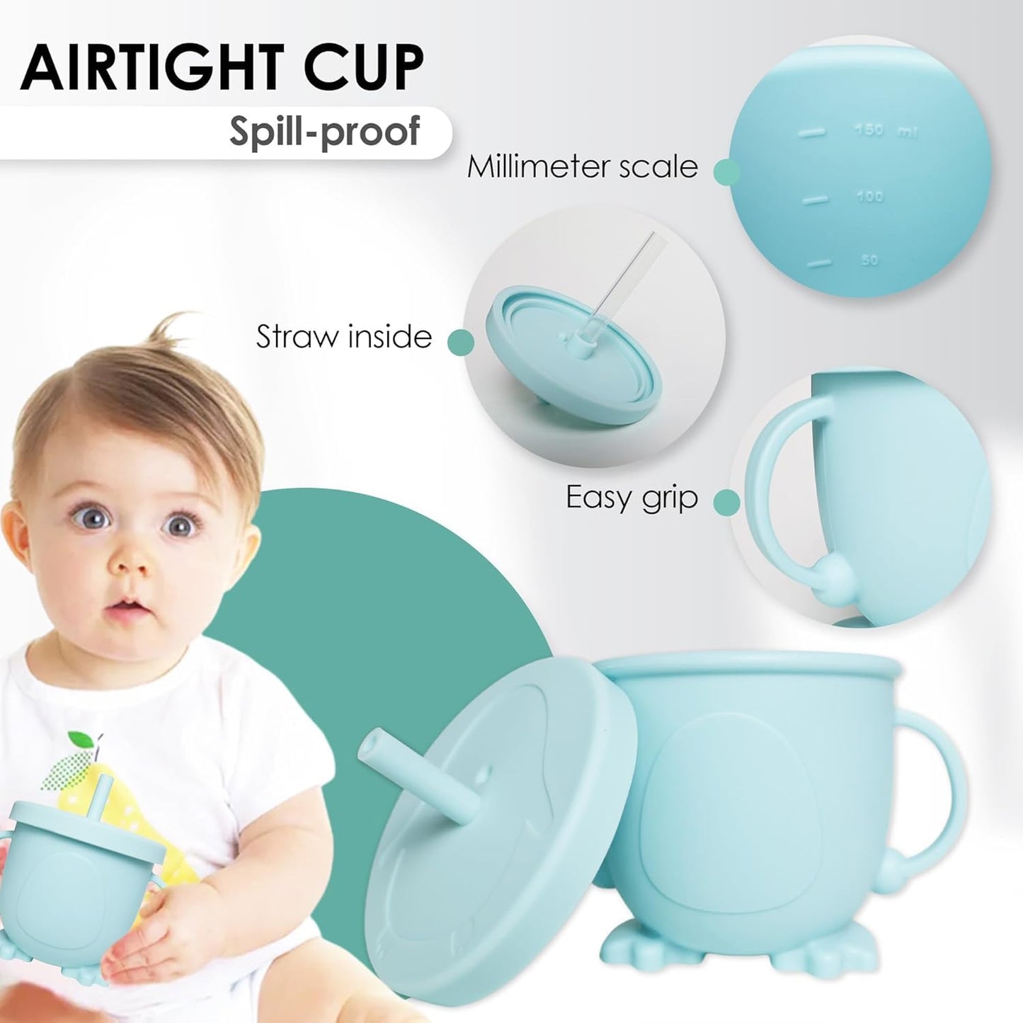 Silicone Baby Feeding Set 8 Pcs