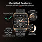 Reward Square Black & Rose Gold Multi-Function Men's Watch
