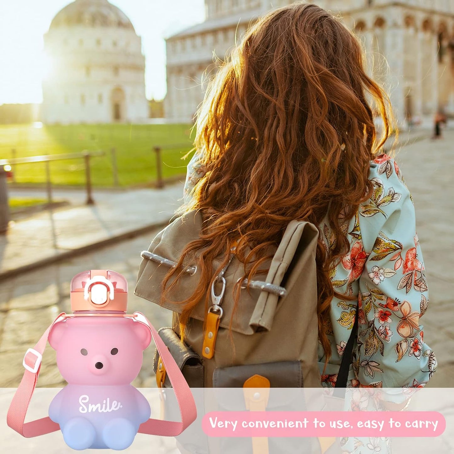 Kawaii Bear Straw Water Bottle