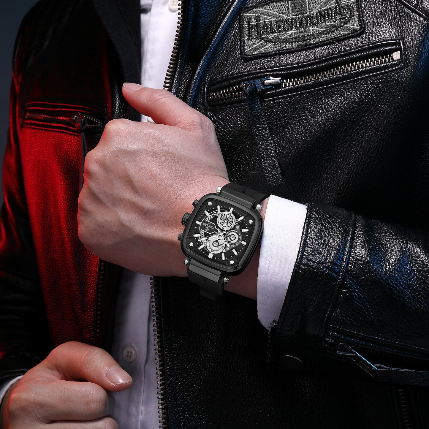 Reward VIP Analog Black Square Dial Men's Watch