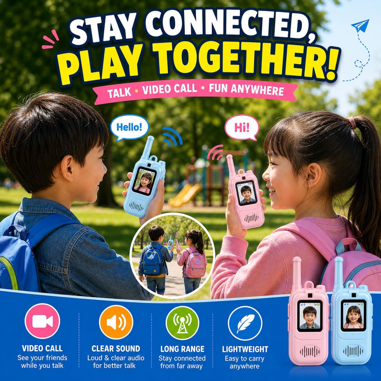 Kids Video Walkies Talkies With Camera
