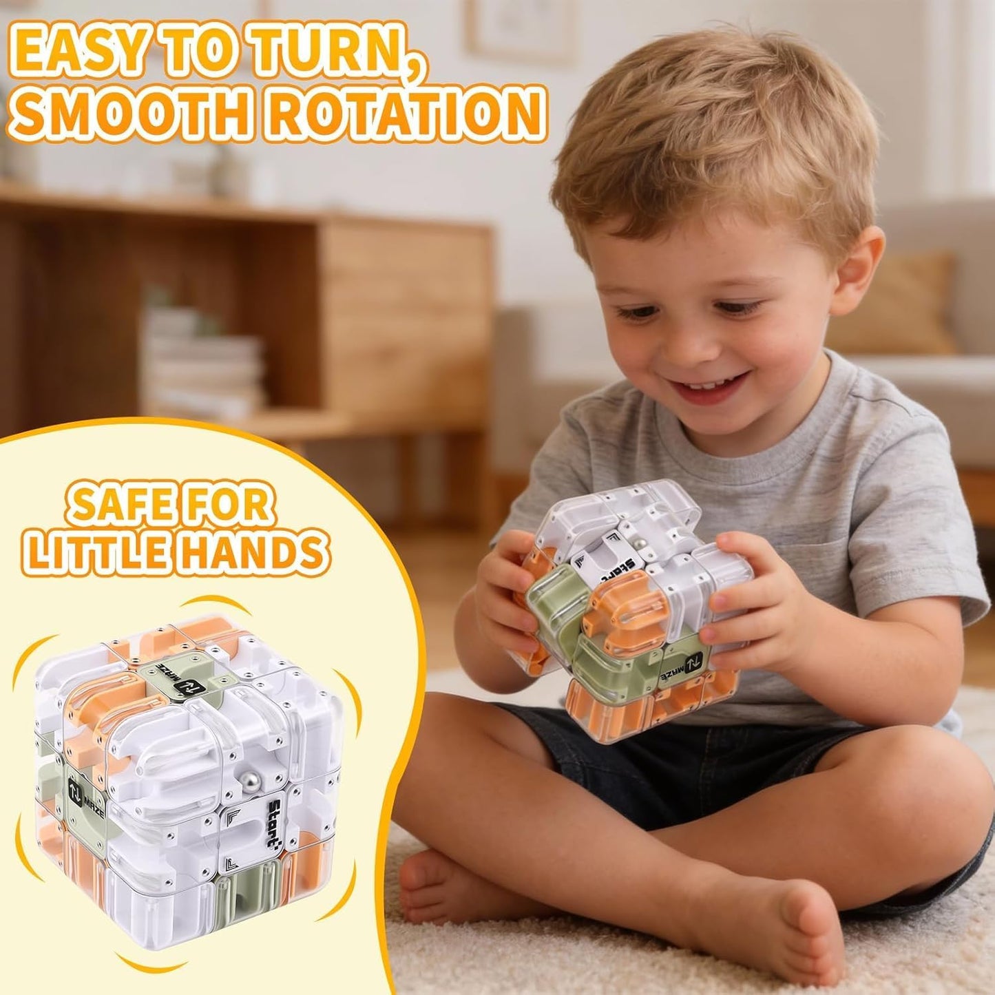 3D Maze Puzzle Cube With Metal Ball