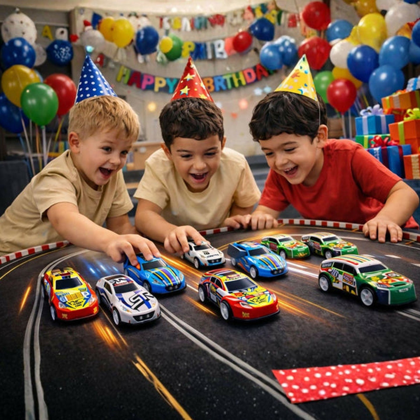 Mini Die-Cast Racing Cars (Pack Of 10)