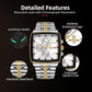 Reward Square White Dial Multi-Function Watch For Men