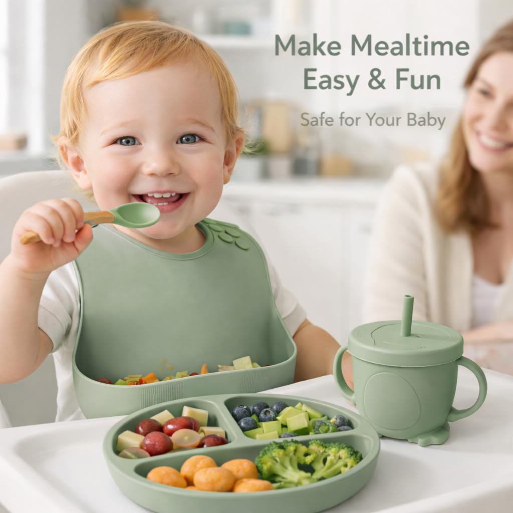 6Pcs Silicone Baby Feeding Set