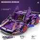 Purple Lambo 1:18 Scale Racing Pull-Back SuperCar Building Blocks Set
