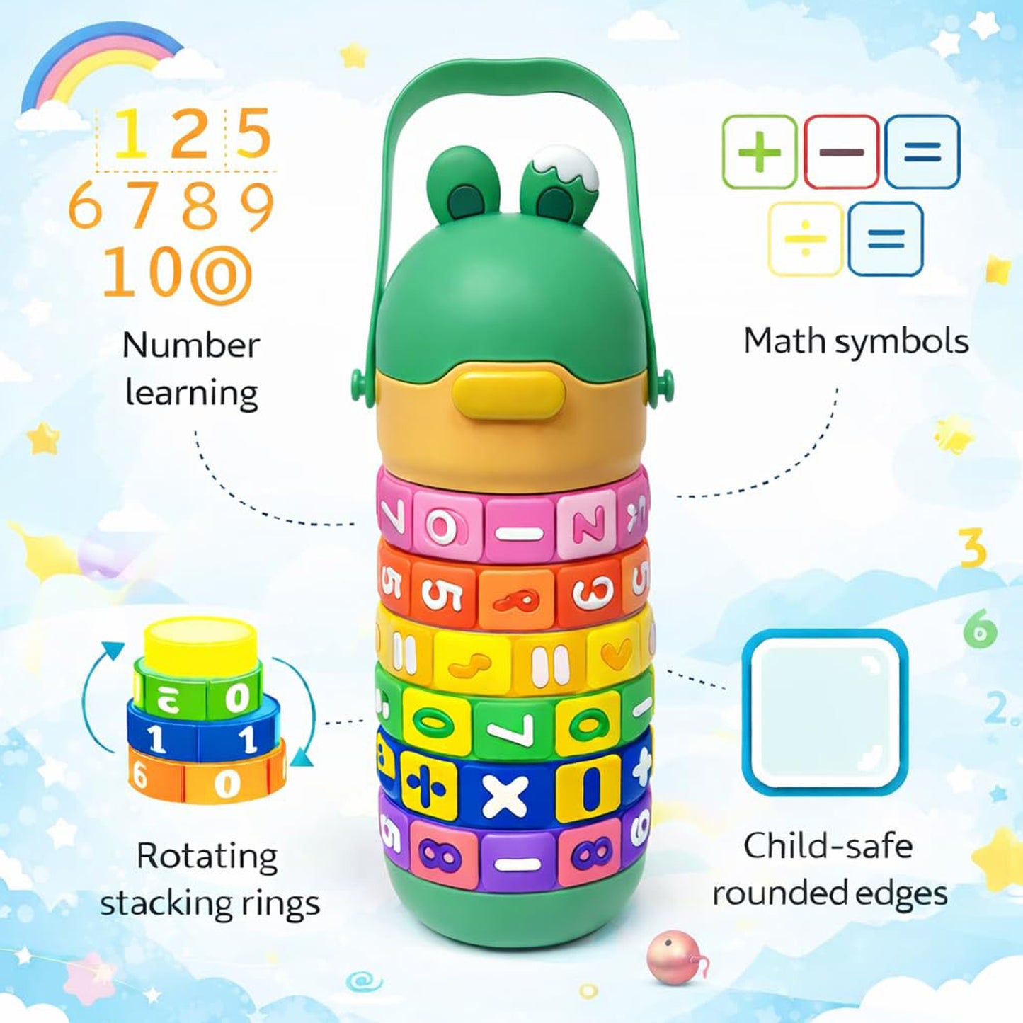 Math Learning Puzzle Water Bottle 500ml