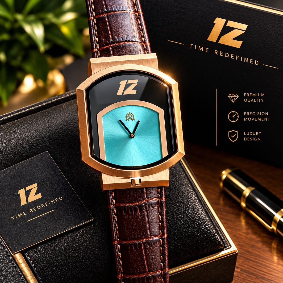 Ultra-Slim Men’s Luxury Watch Aqua Rose-Gold