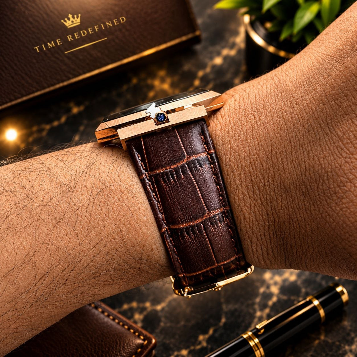 Ultra-Slim Men’s Luxury Watch Aqua Rose-Gold