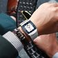 Reward Silver & Blue Rectangular Luxury Quartz Watch For Men
