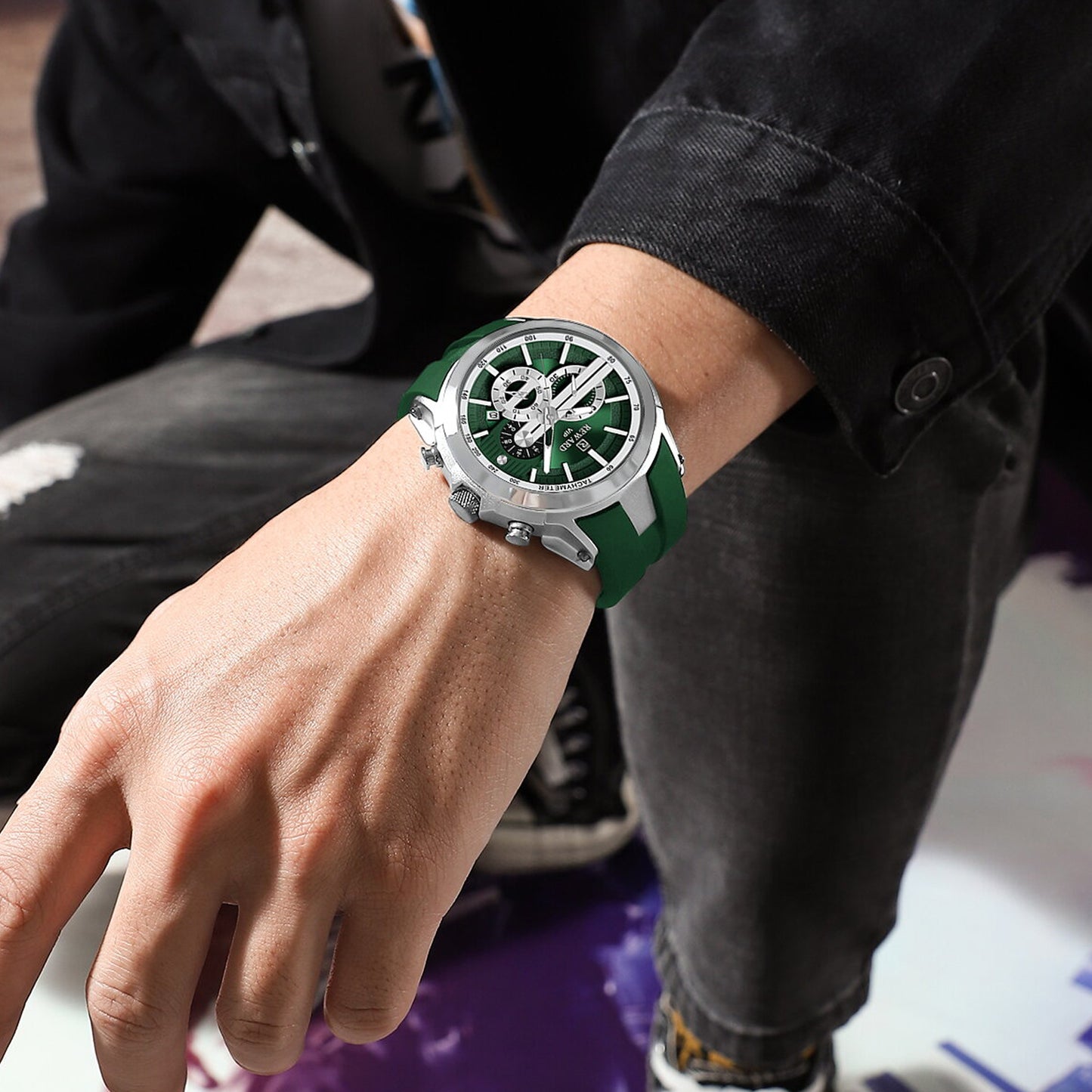 Reward VIP Chronograph Men’s Quartz Watch – Green Dial Edition