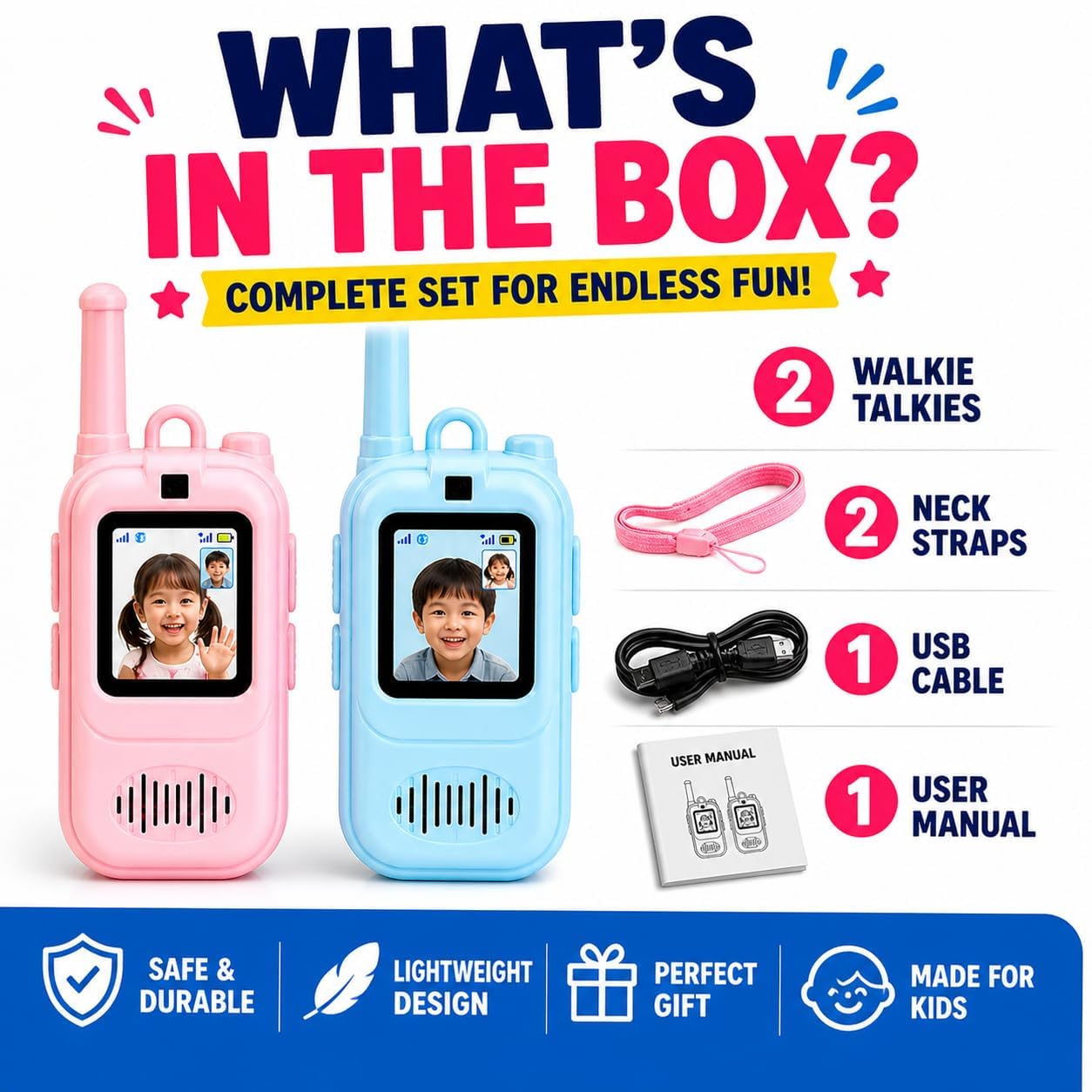 Kids Video Walkies Talkies With Camera