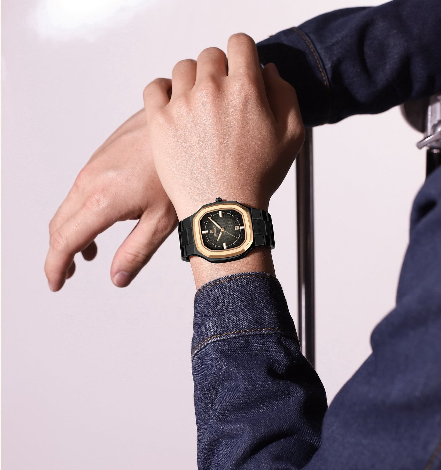 Reward Men's Multifunction Chronograph Quartz Watch – Rose Gold Case