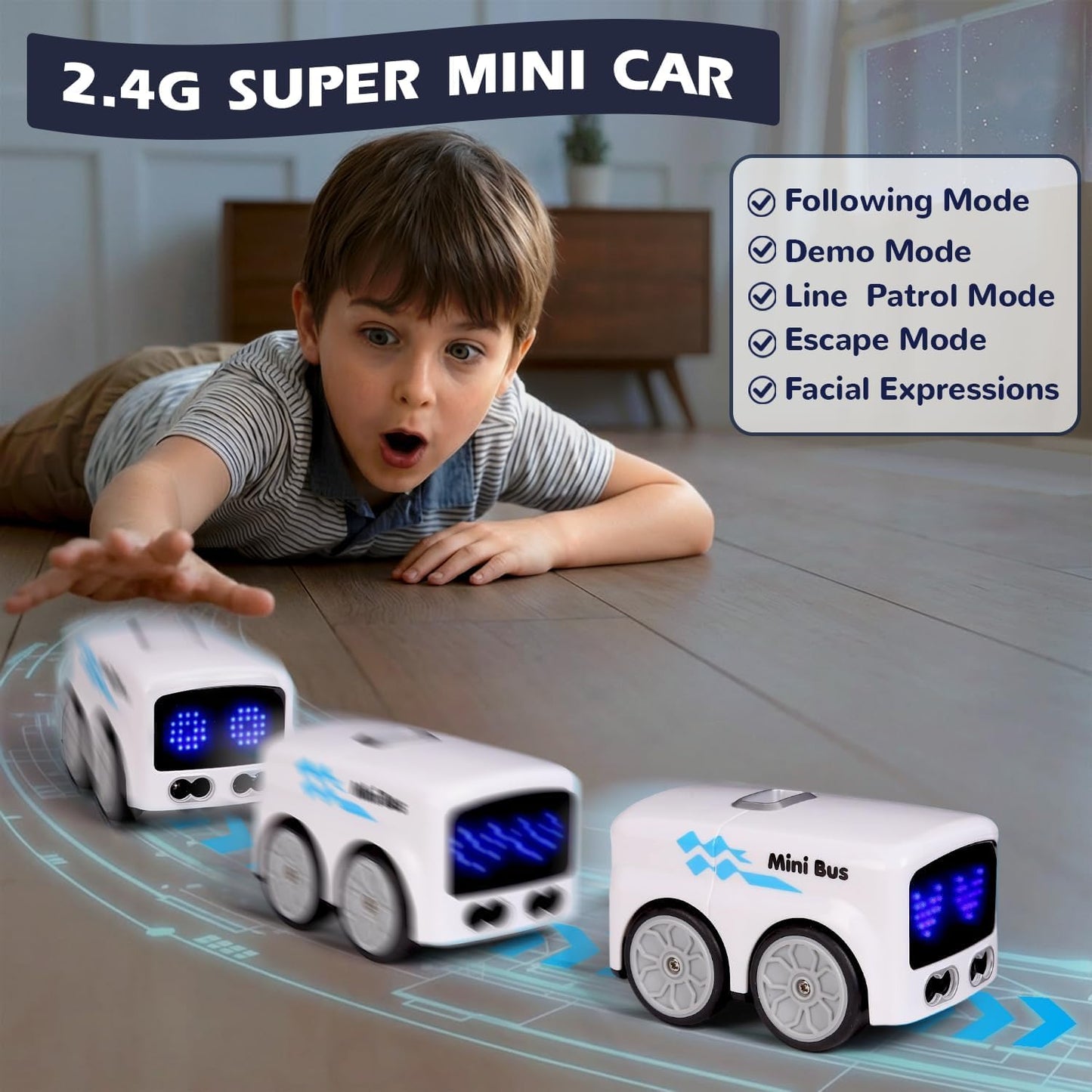 Magic Follow Line Smart Mini Bus Toy