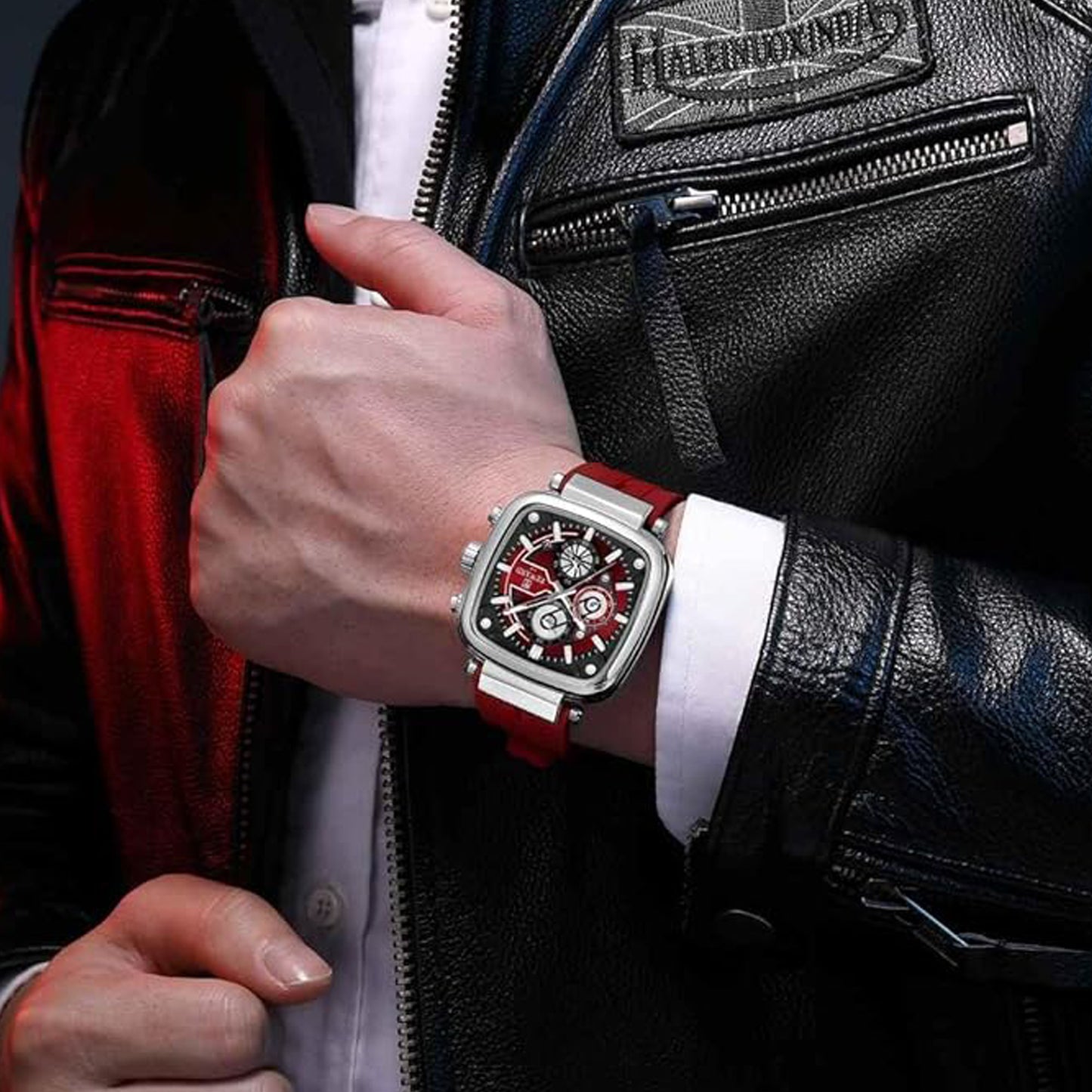 Reward VIP Analog Red Square Dial Men's Watch