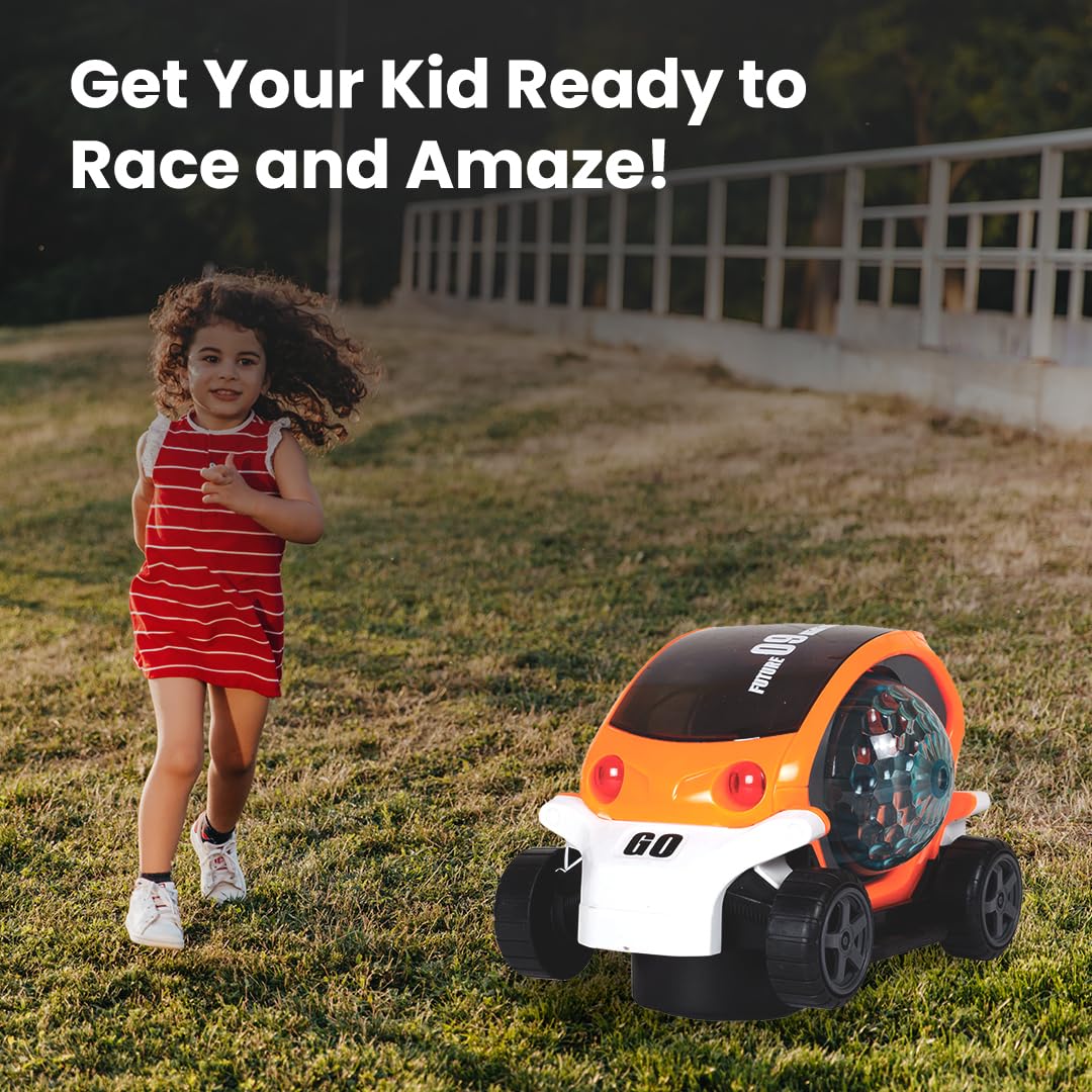 360° Stunt Car With Music & Lights – Bump & Go Toy