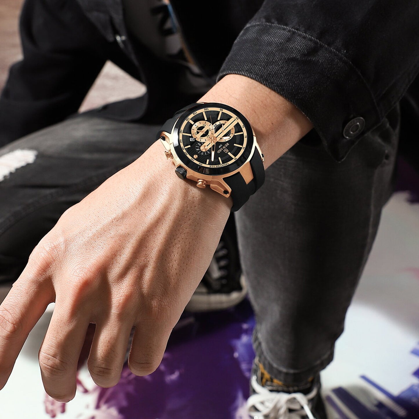Reward VIP Chronograph Men’s Quartz Watch – Black Dial Edition