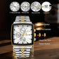 Reward Square White Dial Multi-Function Watch For Men