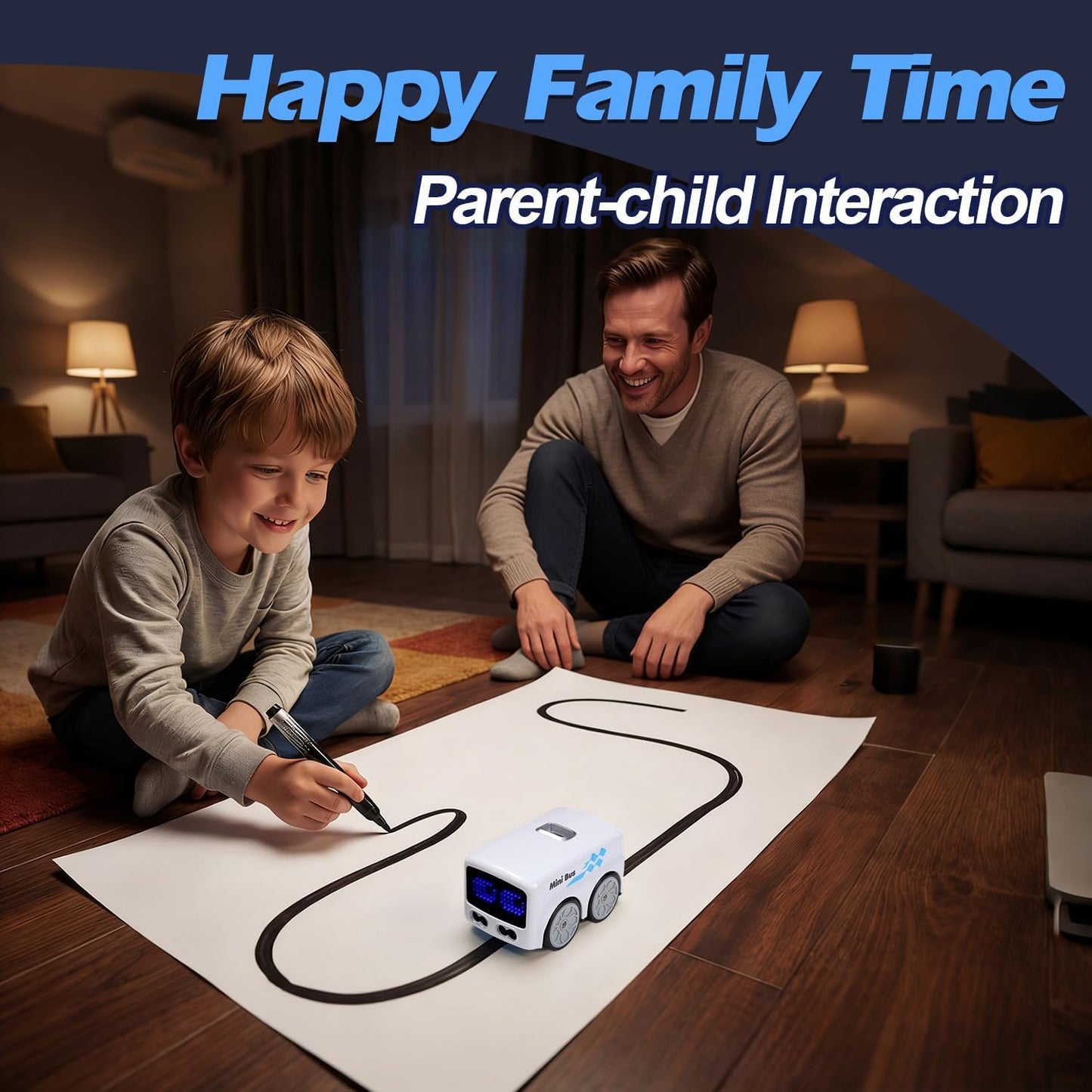 Magic Follow Line Smart Mini Bus Toy