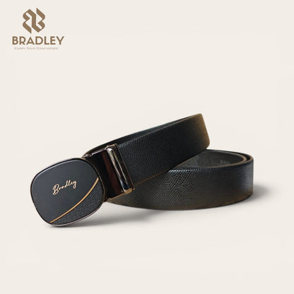 Premium Genuine Leather Ratchet Belt With Sleek Oval Buckle