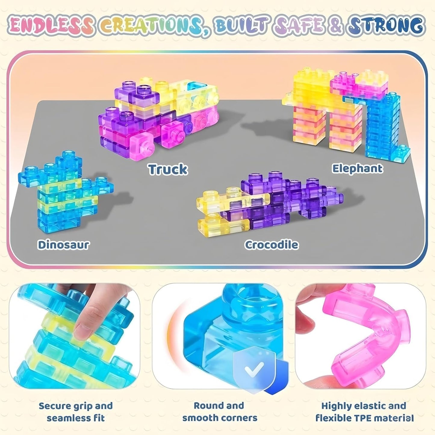 Gummy Squishy Blocks Set For Kids (40Pcs)
